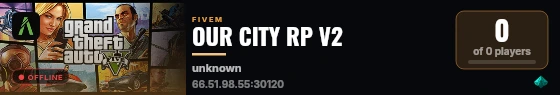 OUR CITY RP V2 live status badge