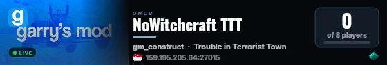 NoWitchcraft TTT live status badge