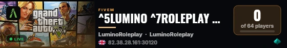^5LUMINO ^7ROLEPLAY ╰┈➤ ^3WIPOU live status badge