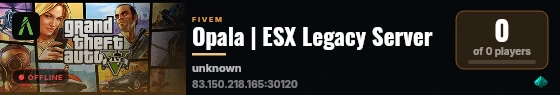 Opala | ESX Legacy Server live status badge