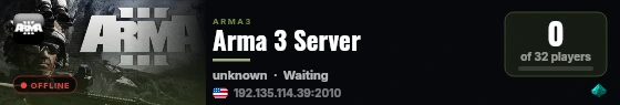 Arma 3 Server live status badge