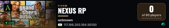 NEXUS RP live status badge