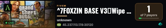 ^7FOXZIN BASE V3⌠Wipe Hoje⌡🦊 live status badge