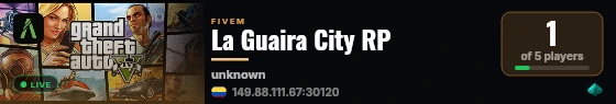 La Guaira City RP live status badge