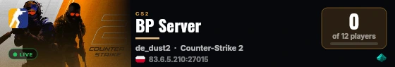 BP Server live status badge