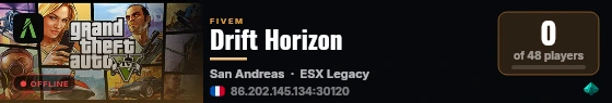 Drift Horizon live status badge