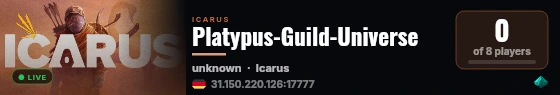 Platypus-Guild-Universe live status badge