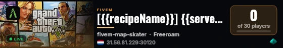 [{{recipeName}}] {{serverName}} live status badge