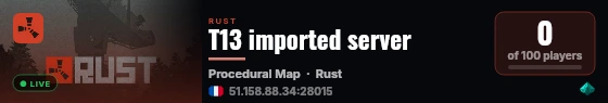 T13 imported server live status badge