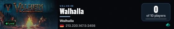 Walhalla live status badge