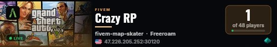 Crazy RP live status badge
