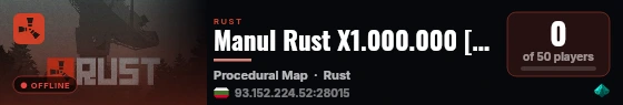 Manul Rust X1.000.000 [Anti-Cheat, PVP, Kits] live status badge