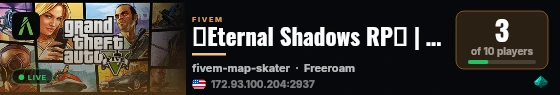 🌑Eternal Shadows RP🌑 | ⚔️Dioses, Magia y Poderes⚡ | 🧙‍♂MMORPG  Épico🧝‍♀ || Sin Whitelist || live status badge