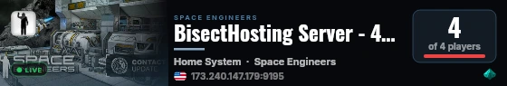 BisectHosting Server - 43625416 live status badge