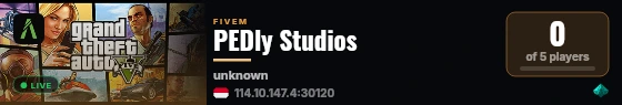 PEDly Studios live status badge