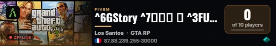 ^6GStory ^7▬▬▬ ↭ ^3FUN RP ^7↭ ^4FREE-ACCESS ^7↭ ▬▬▬ live status badge