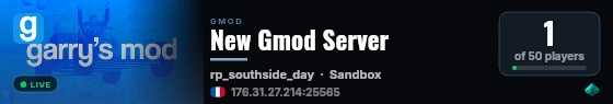 New Gmod Server live status badge