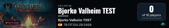 Bjorko Valheim TEST live status badge