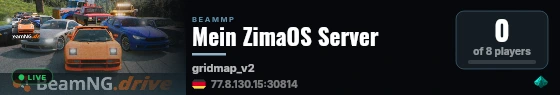 Mein ZimaOS Server live status badge