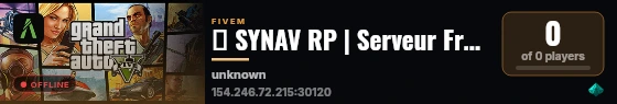 🎮 SYNAV RP | Serveur Français | Free Access | discord.gg/synav live status badge