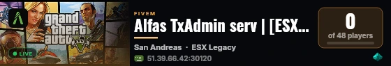 Alfas TxAdmin serv | [ESX Legacy] live status badge
