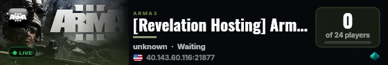 [Revelation Hosting] Arma 3 Dedicated Server live status badge