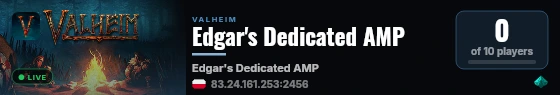 Edgar's Dedicated AMP live status badge