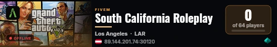 South California Roleplay live status badge