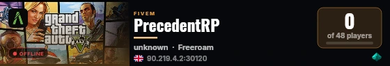 PrecedentRP live status badge
