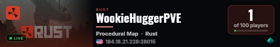 WookieHuggerPVE live status badge