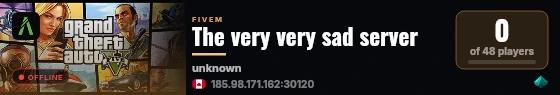 The very very sad server live status badge