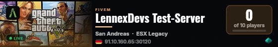 LennexDevs Test-Server live status badge