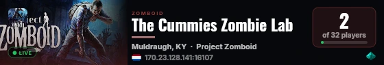 The Cummies Zombie Lab live status badge
