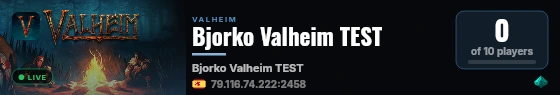 Bjorko Valheim TEST live status badge