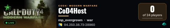CoD4Host live status badge