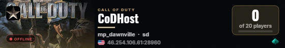 CoDHost live status badge