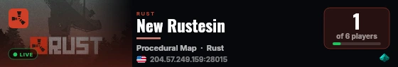 New Rustesin live status badge