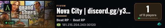 Nova City | discord.gg/y3h2zkcpYM live status badge