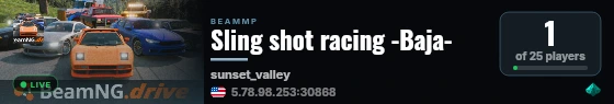 Sling shot racing -Baja- live status badge