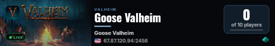 Goose Valheim live status badge