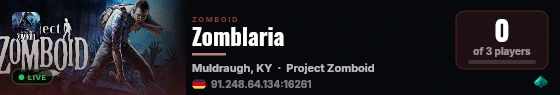Zomblaria live status badge
