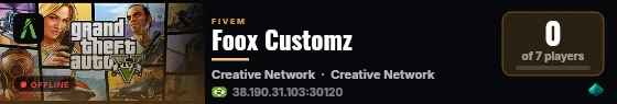 Foox Customz live status badge