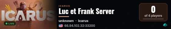 Luc et Frank Server live status badge