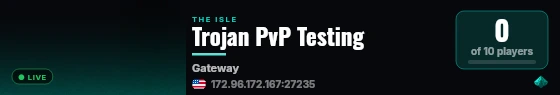 Trojan PvP Testing live status badge