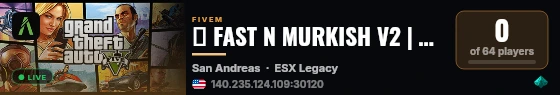 🔥 FAST N MURKISH V2 | California Club RP 🌴 live status badge