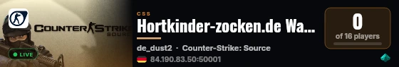 Hortkinder-zocken.de War3Source 24 Races live status badge