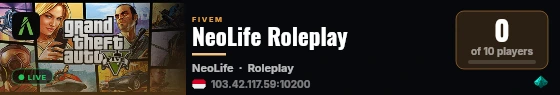 NeoLife Roleplay live status badge