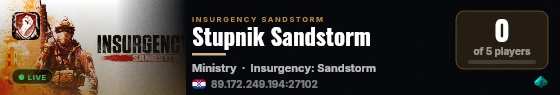 Stupnik Sandstorm live status badge