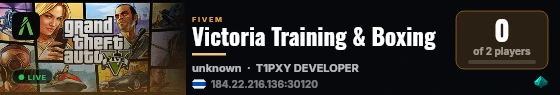 Victoria Training & Boxing live status badge