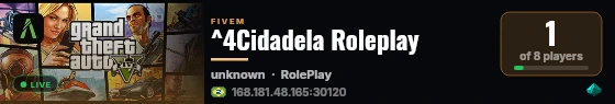 ^4Cidadela Roleplay live status badge